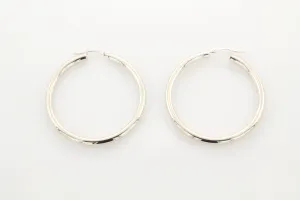 14K Gold 40MM x 3MM Large Hoop Earrings