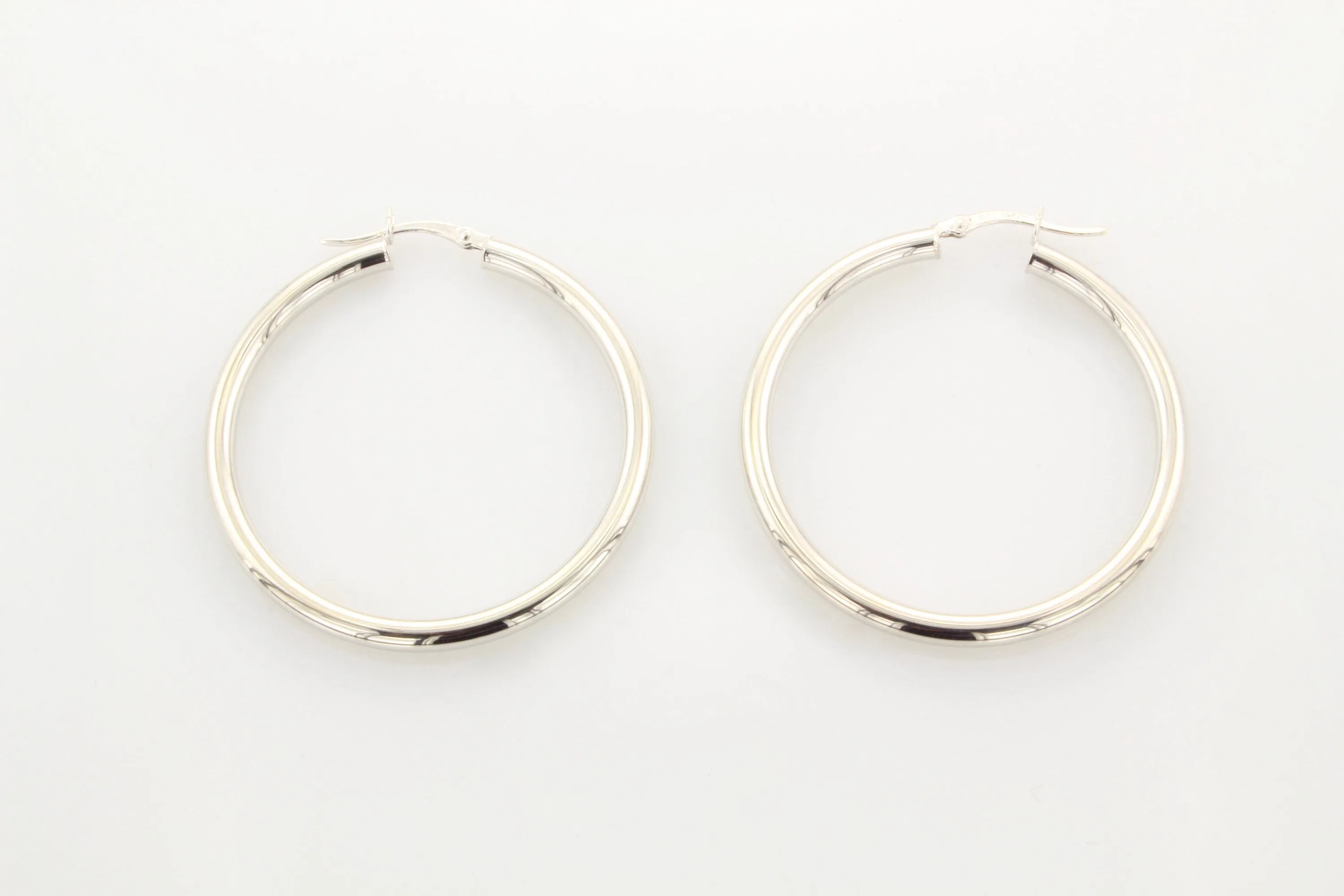 14K Gold 40MM x 3MM Large Hoop Earrings