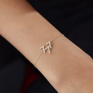 14k Gold 777 Stone Lucky Bracelet