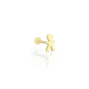 14k Gold Boy Figure Tragus Piercing