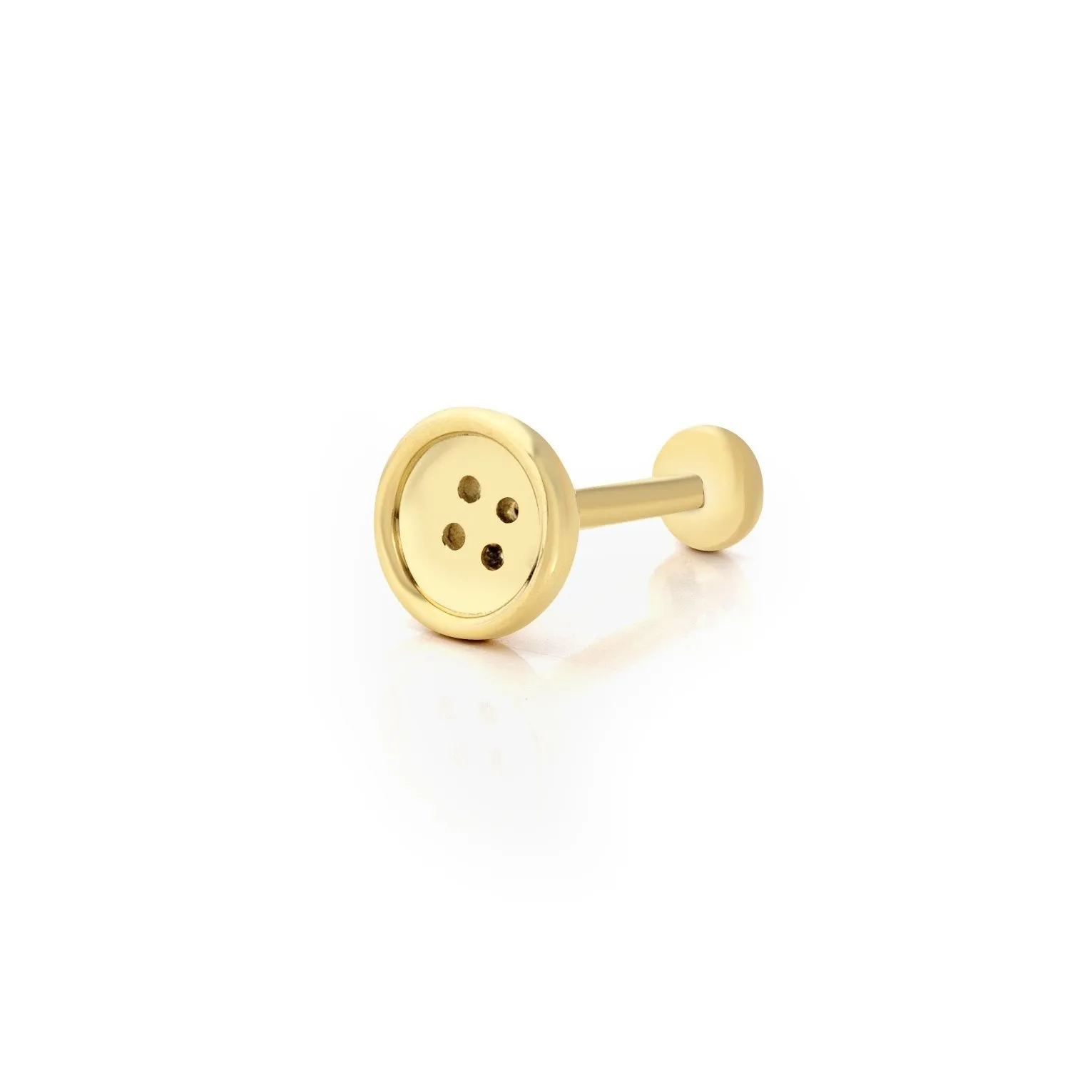 14k Gold Button Model Tragus Piercing