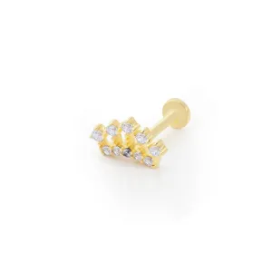 14k Gold Crown Model Stone Tragus Piercing