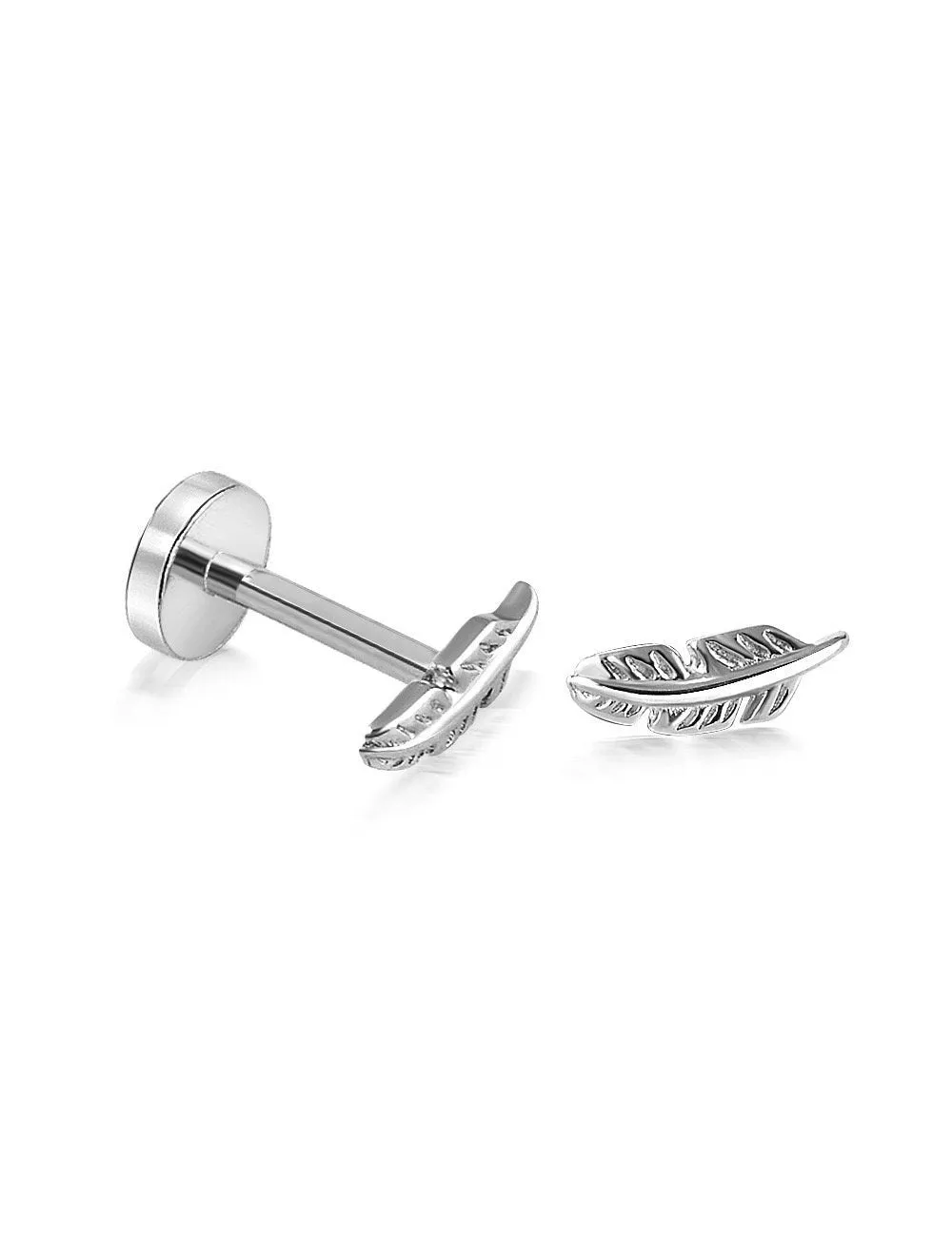 14k Gold Feather Tragus Piercing