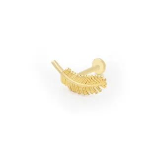 14k Gold Feather Tragus Piercing