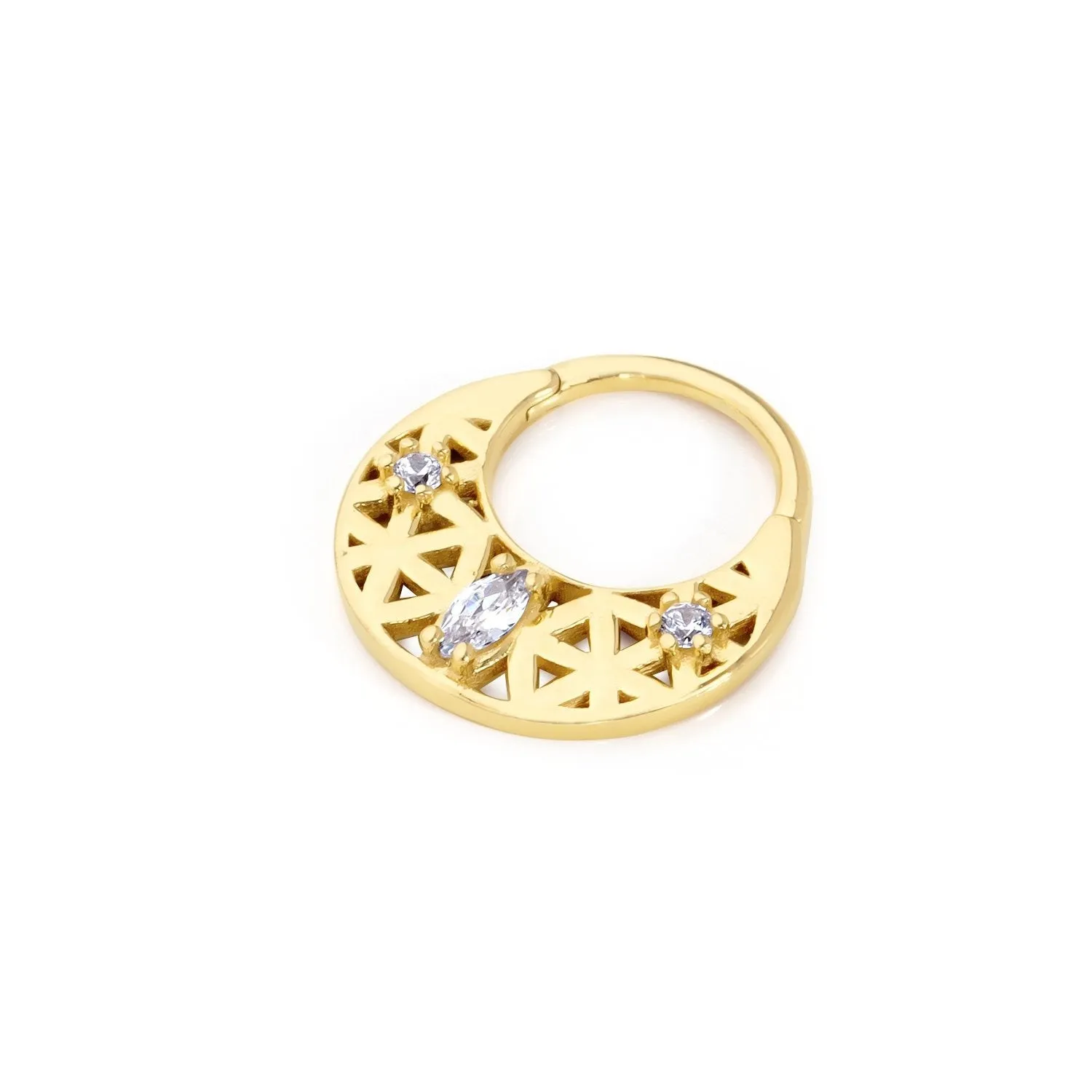 14k Gold Marquise Stone Helix Piercing