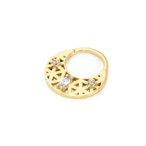 14k Gold Marquise Stone Helix Piercing