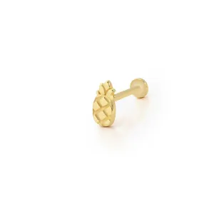 14k Gold Pineapple Model Tragus Piercing