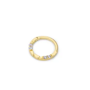 14k Gold Quadruple Stone Helix Piercing