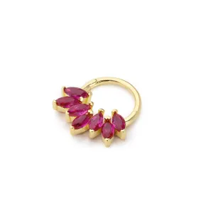 14k Gold Red Marquises Helix Piercing