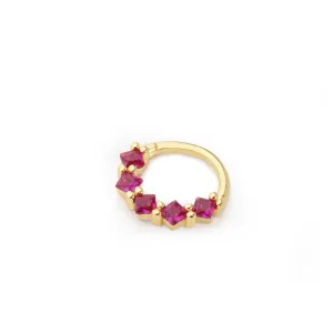 14k Gold Red Princess Helix Piercing