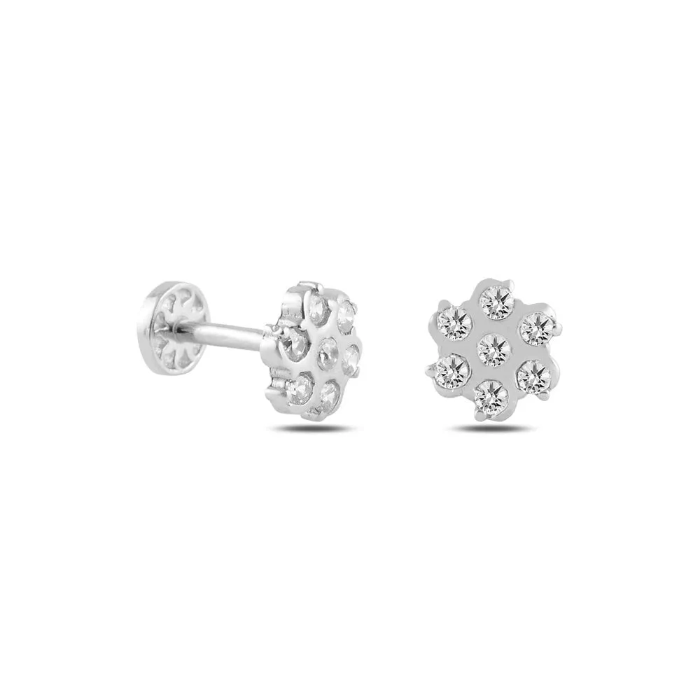 14k Gold Seven Stone Flower Tragus Piercing