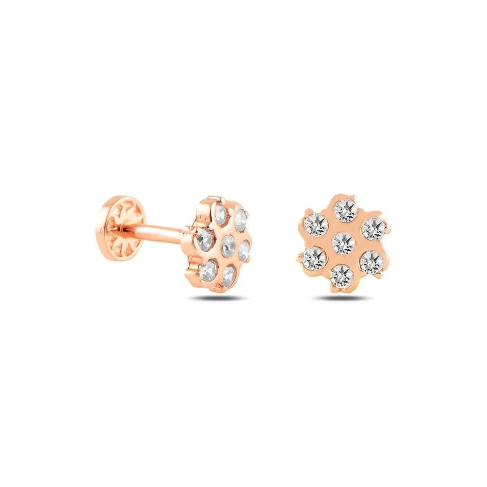 14k Gold Seven Stone Flower Tragus Piercing