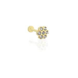 14k Gold Seven Stone Flower Tragus Piercing