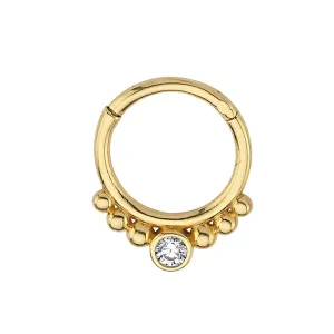 14k Gold Solitaire Model Helix Piercing