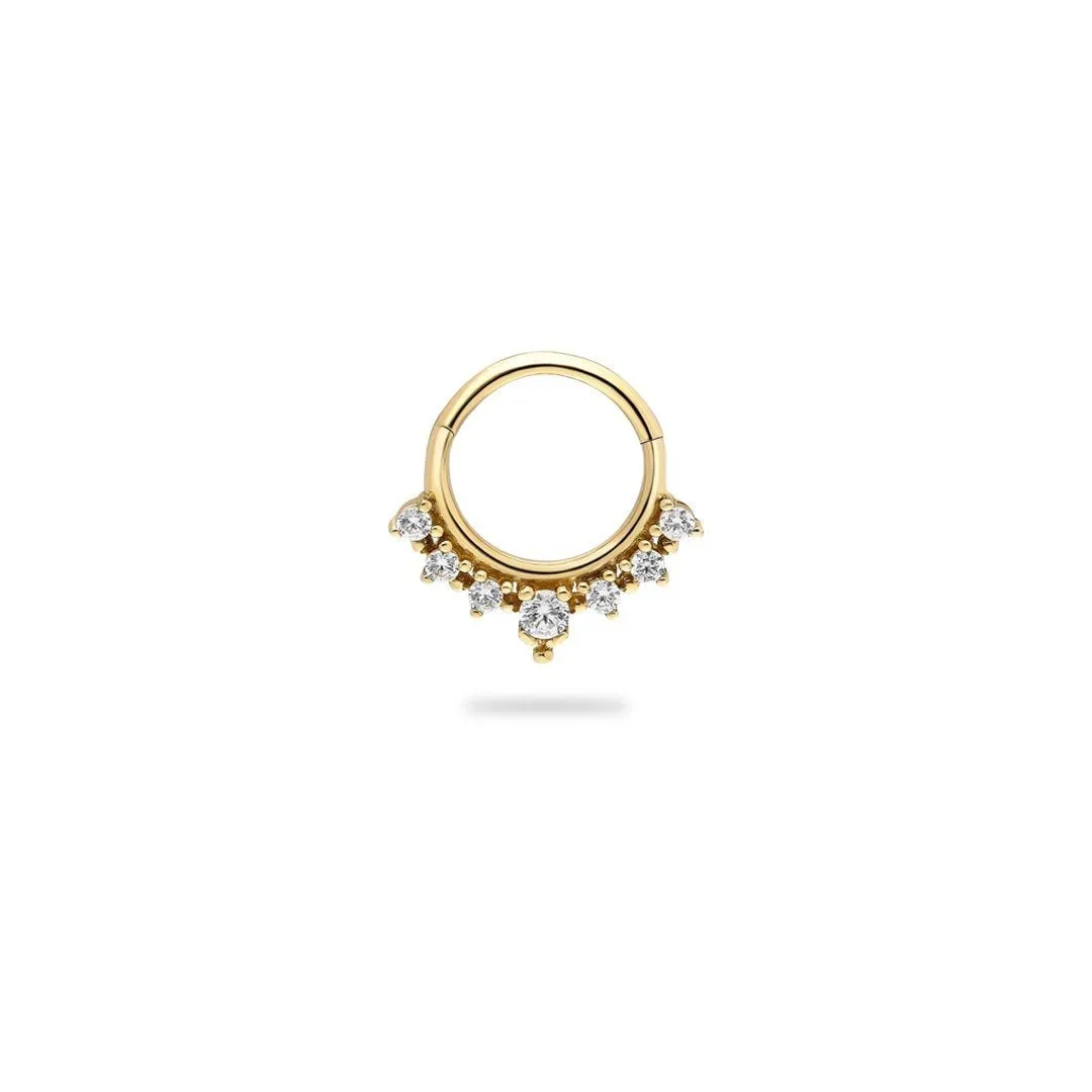 14k Gold Stone Helix Piercing