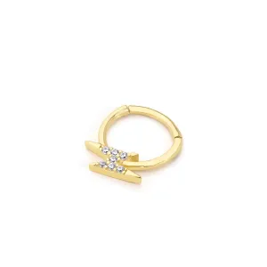 14k Gold Stone Lightning Helix Piercing
