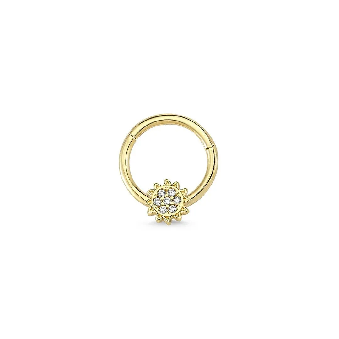 14k Gold Sun Helix Piercing