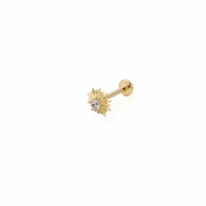 14k Gold Sunbeam Tragus Piercing