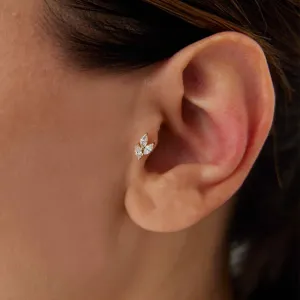 14k Gold Triple Drop Tragus Piercing