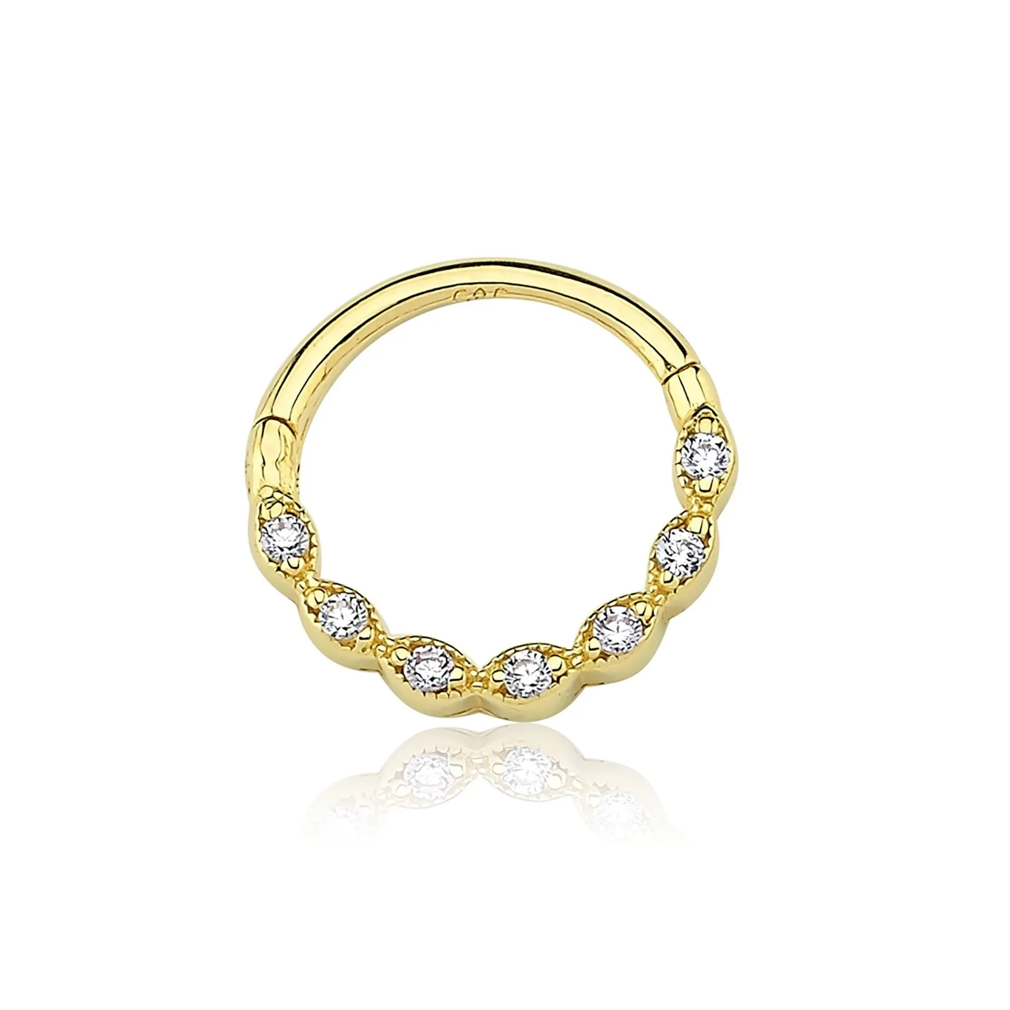 14k Gold White Fairy Helix Piercing