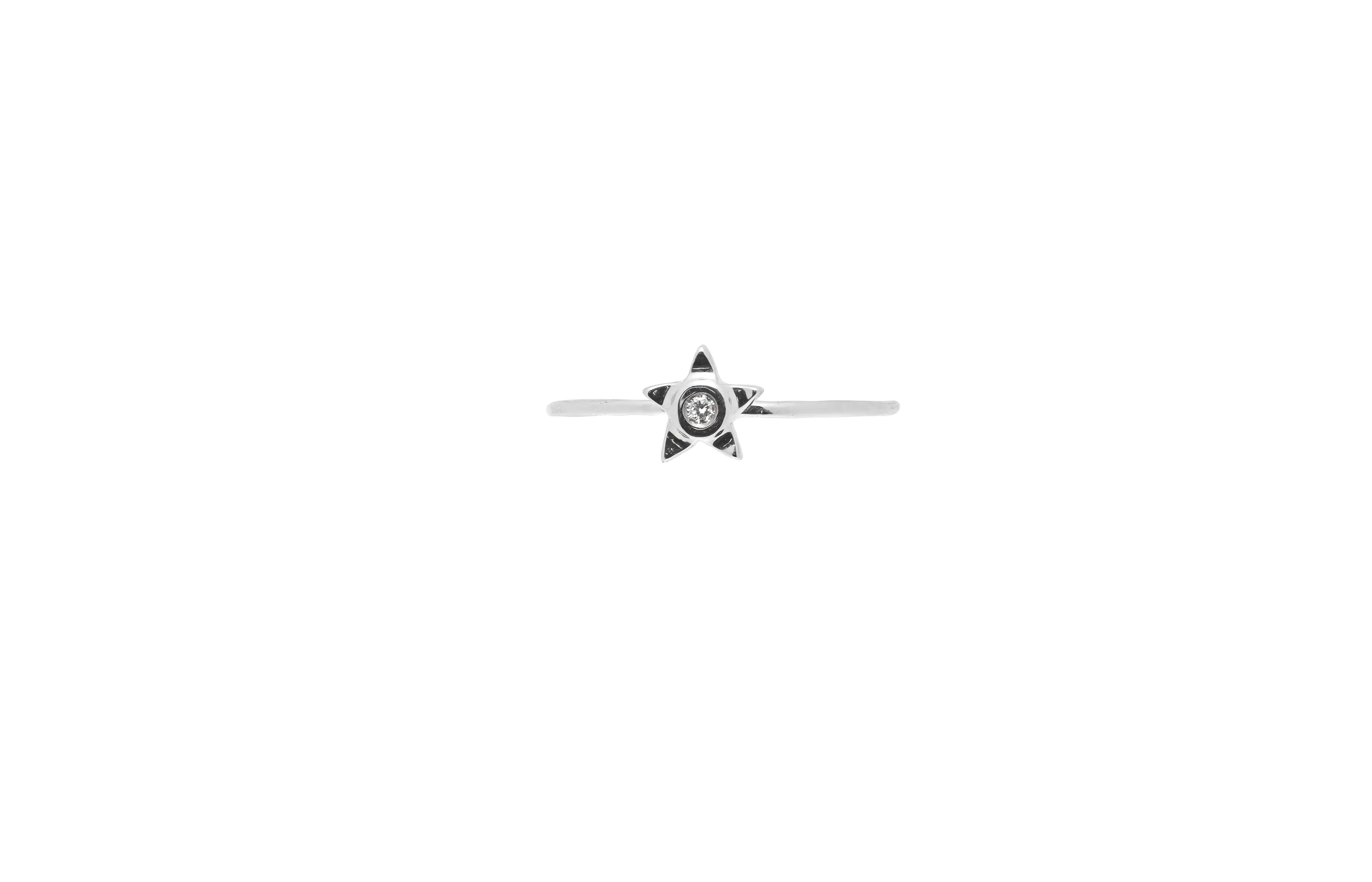 14K Solid Gold Star Ring