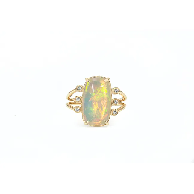 14K Solid Opal Ring