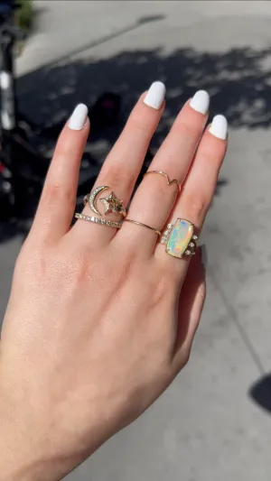 14K Solid Opal Ring