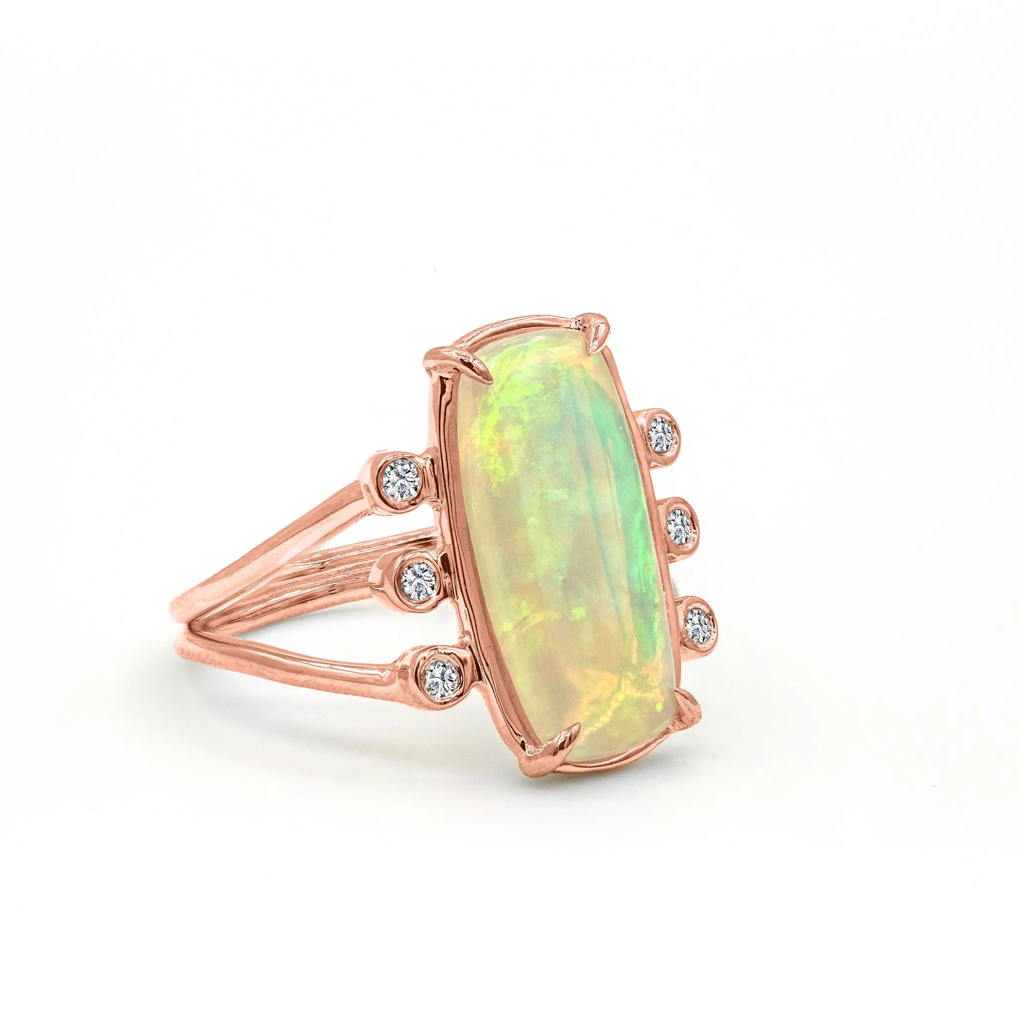 14K Solid Opal Ring