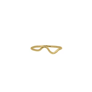 14K Solid Wavy Band