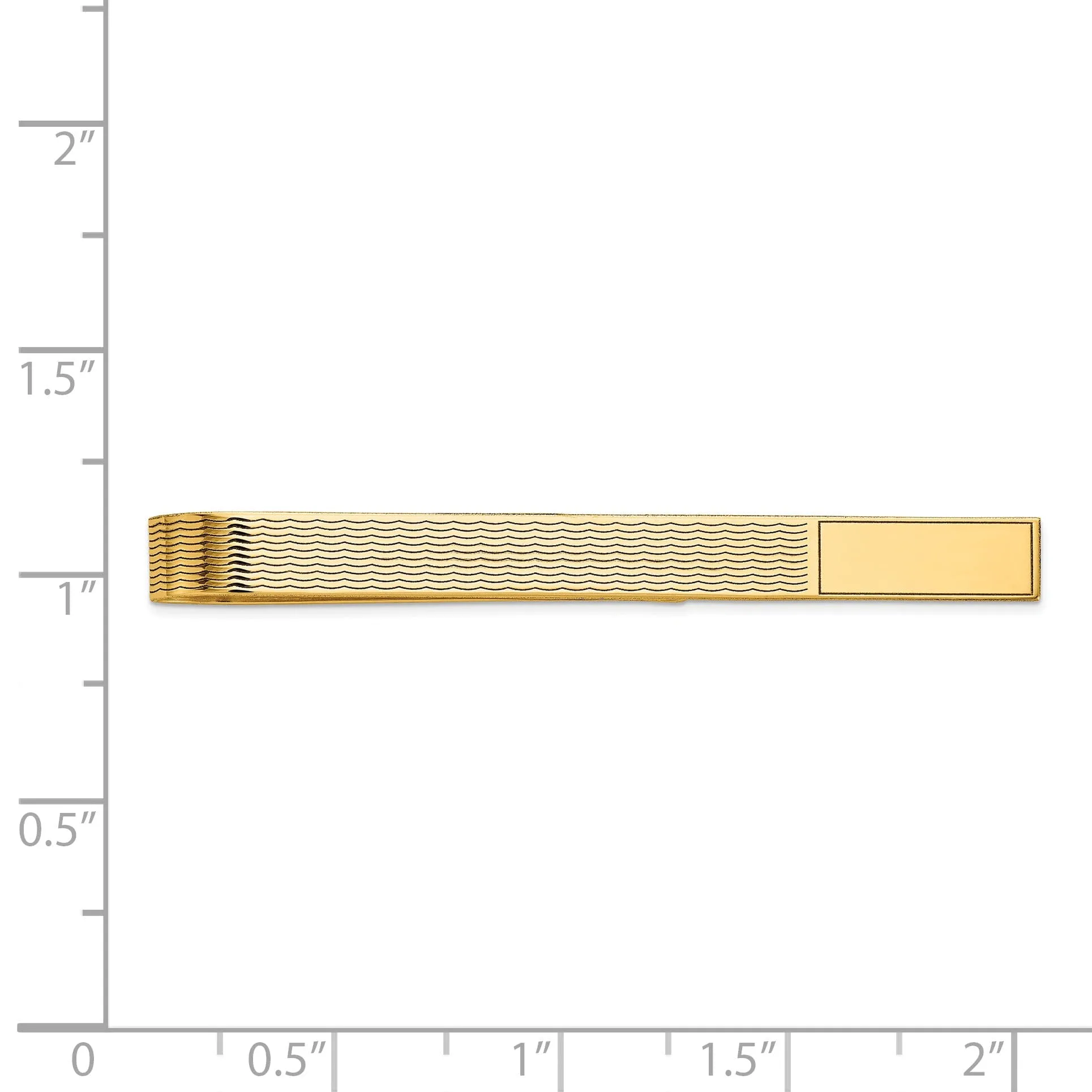 14k Yellow Gold Solid with Line Design Tie Bar