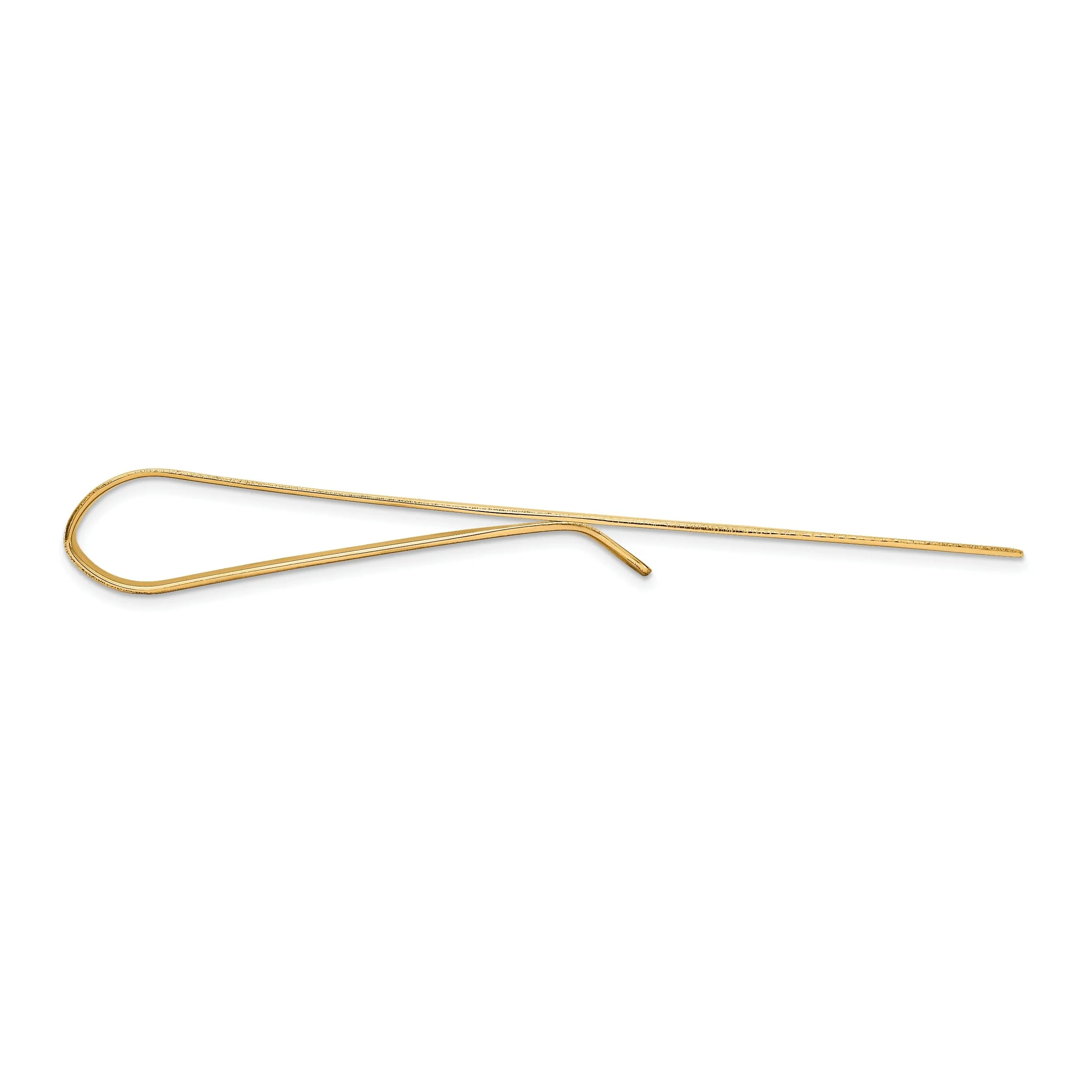 14k Yellow Gold Solid with Line Design Tie Bar