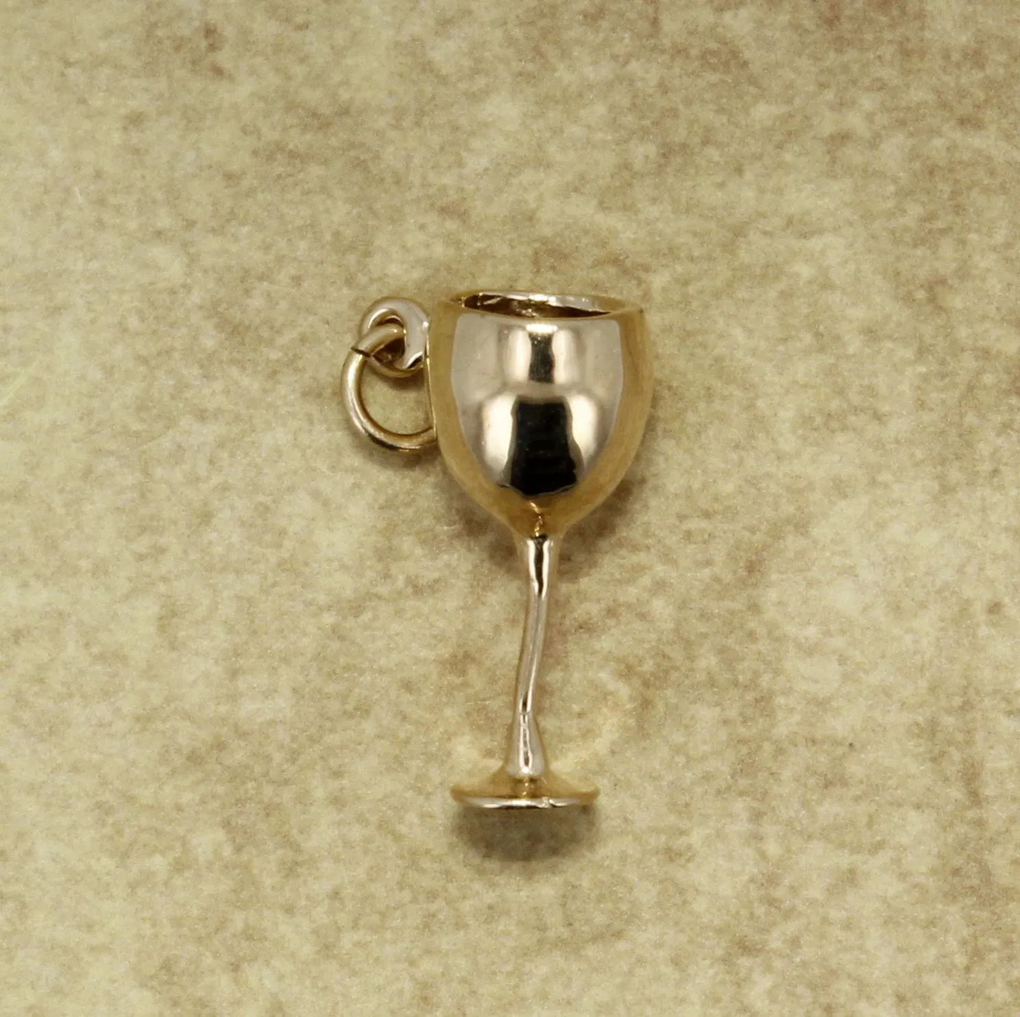 14kt Solid Yellow Gold Wine Glass Charm