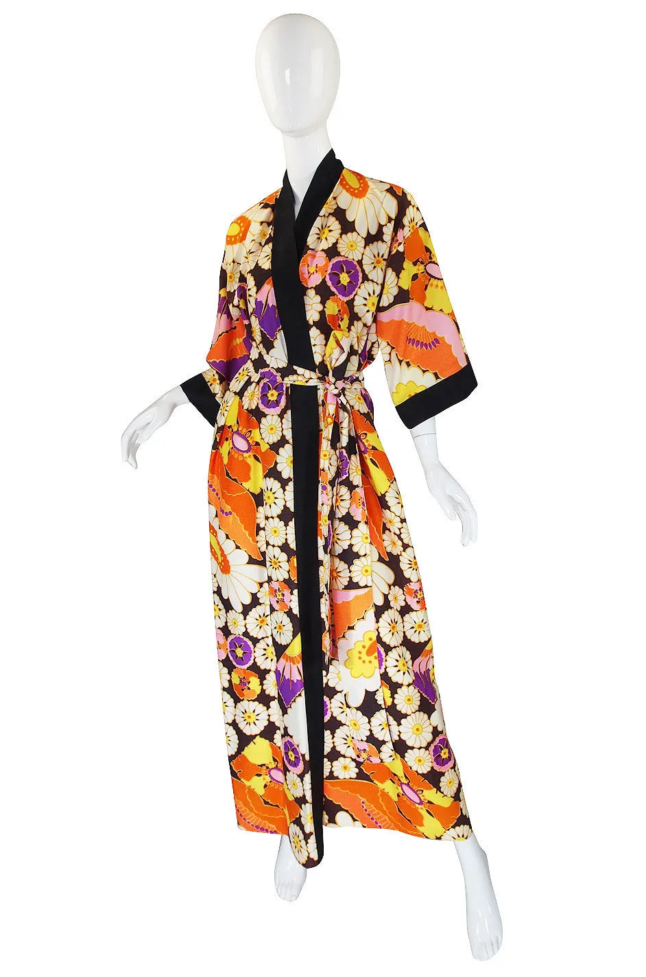1960s Rayon Hostess Caftan Kimono