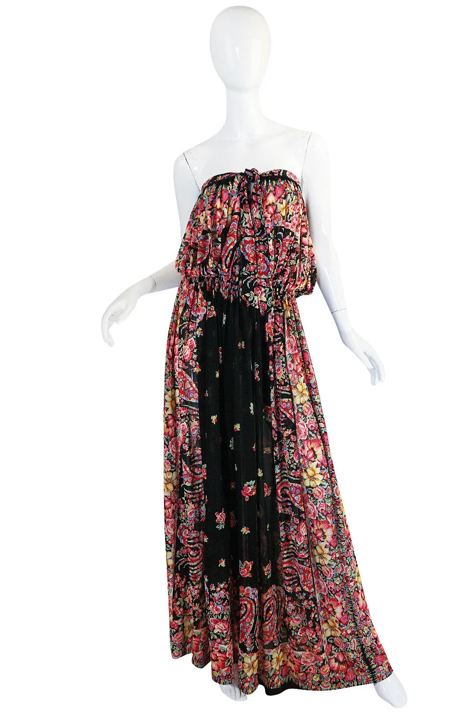 1960s Rose Marie Reid Jersey Multi Tie Cover Up or Dress