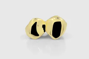 2 Piece Plain Solid Gold Grillz