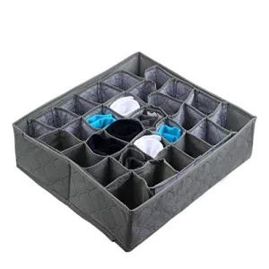 30 Cells Bamboo Ties Socks Drawer Closet Organizer Storage Box Household Organization Organizers