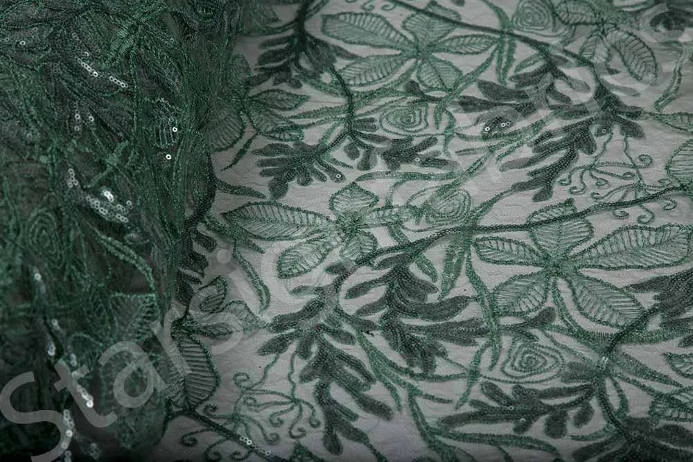 3D Chiffon Floral Embroidery Fabric