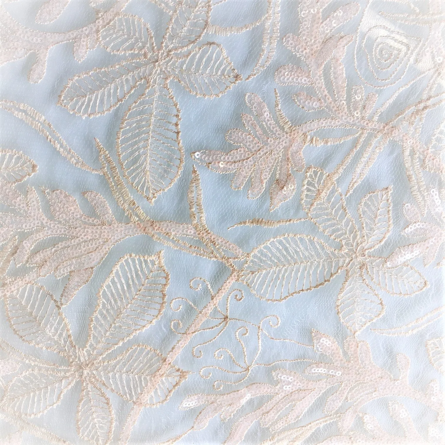 3D Chiffon Floral Embroidery Fabric