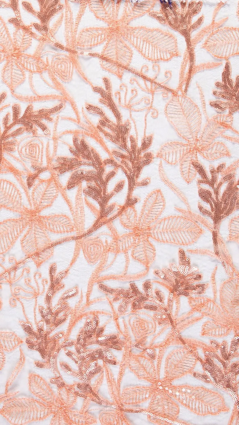 3D Chiffon Floral Embroidery Fabric