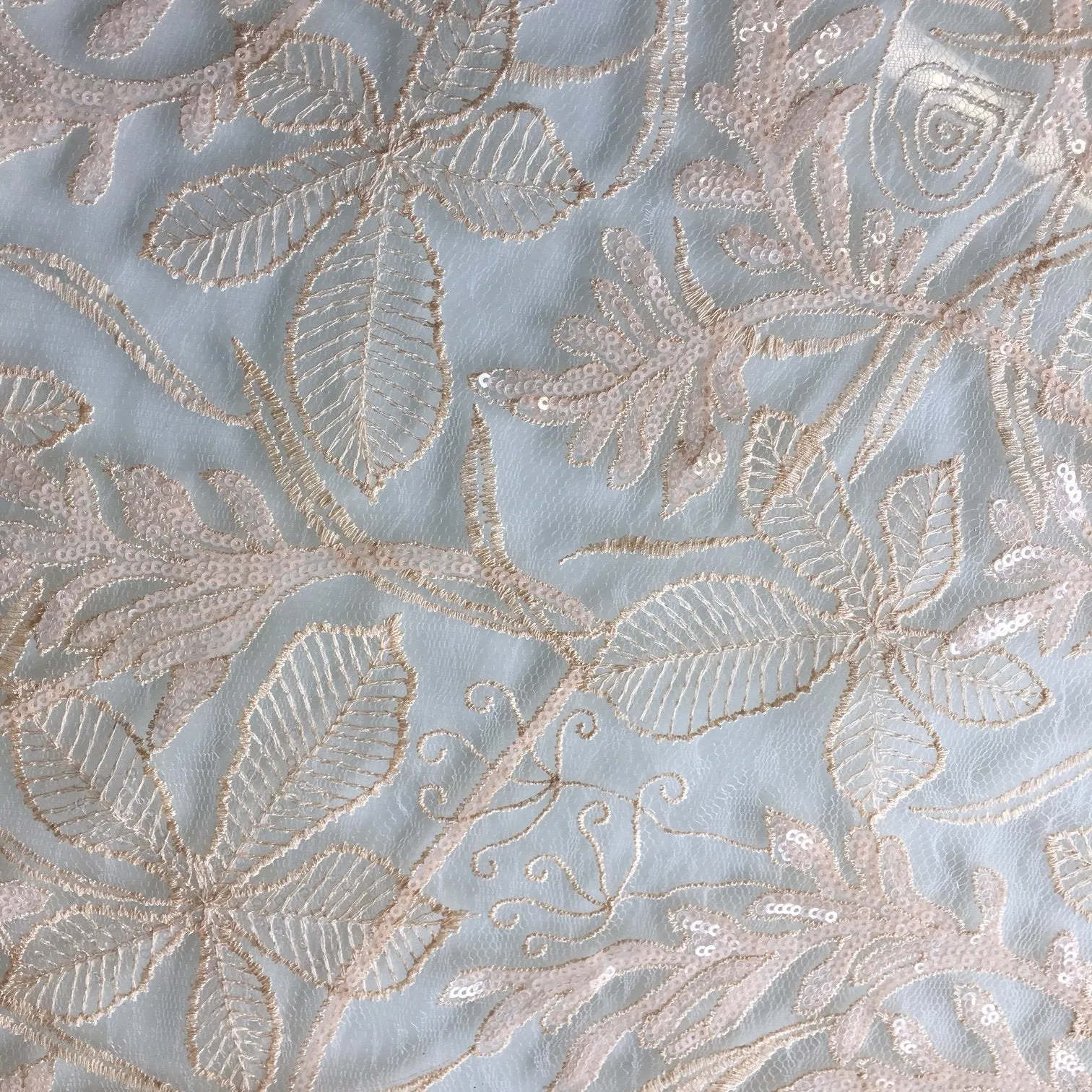 3D Chiffon Floral Embroidery Fabric