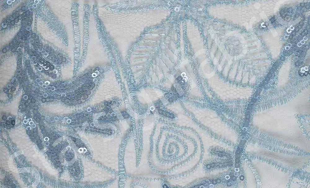 3D Chiffon Floral Embroidery Fabric