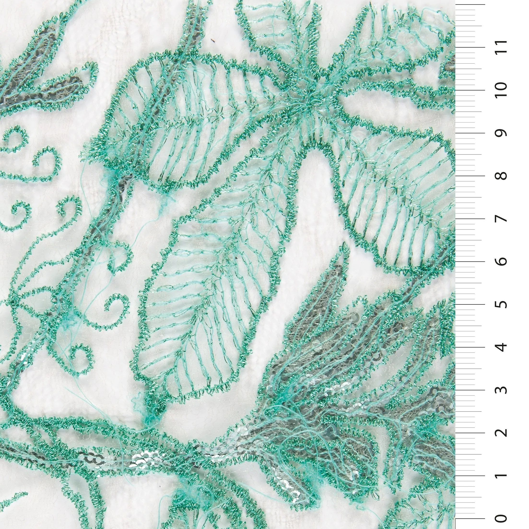 3D Chiffon Floral Embroidery Fabric