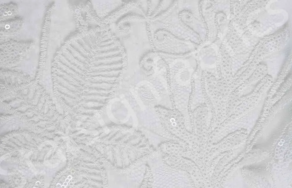 3D Chiffon Floral Embroidery Fabric
