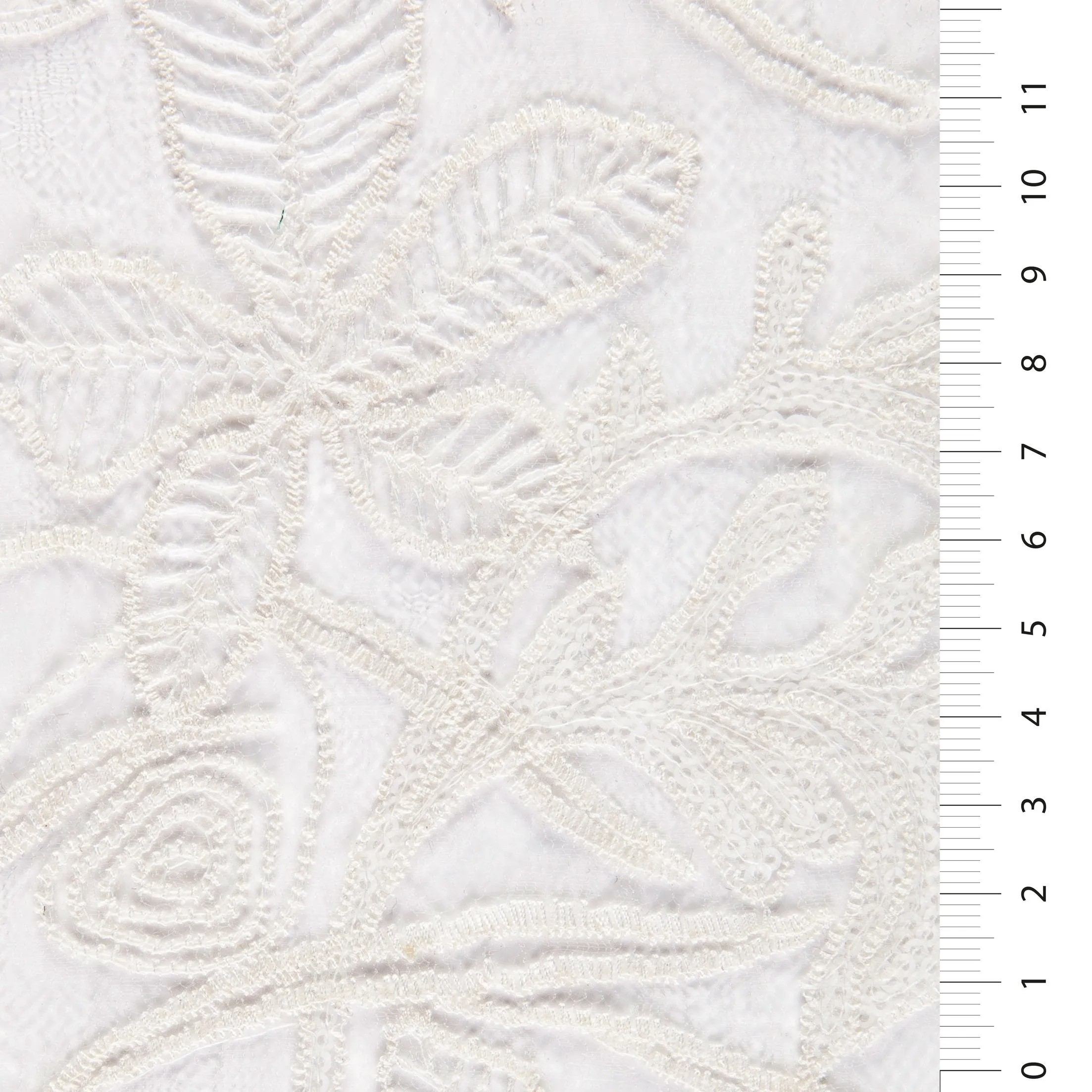 3D Chiffon Floral Embroidery Fabric