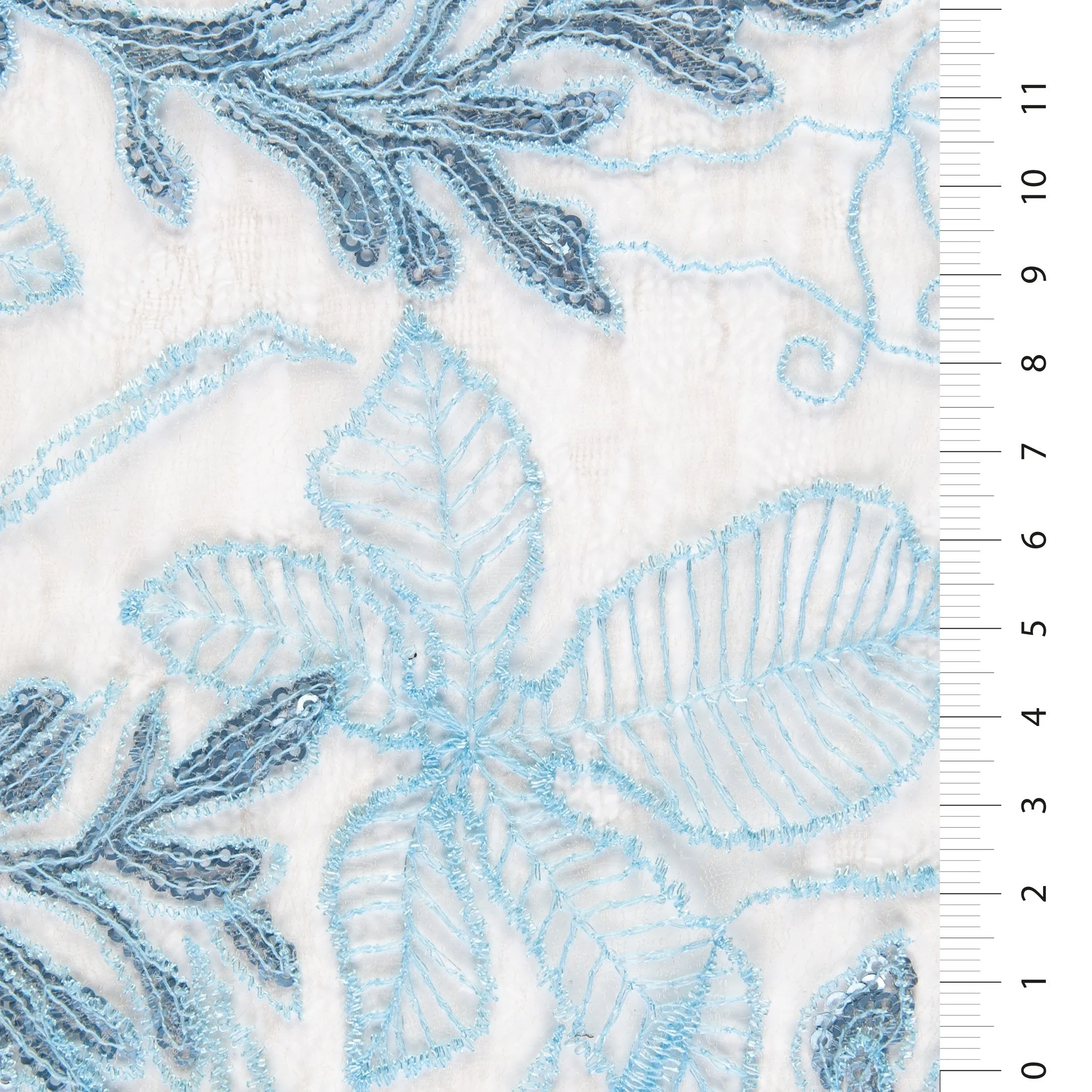 3D Chiffon Floral Embroidery Fabric