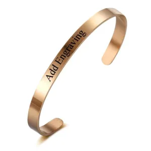 5mm Personalized ID Bangles Engrave Name Promise Love Stainless Steel 3 Color Unisex
