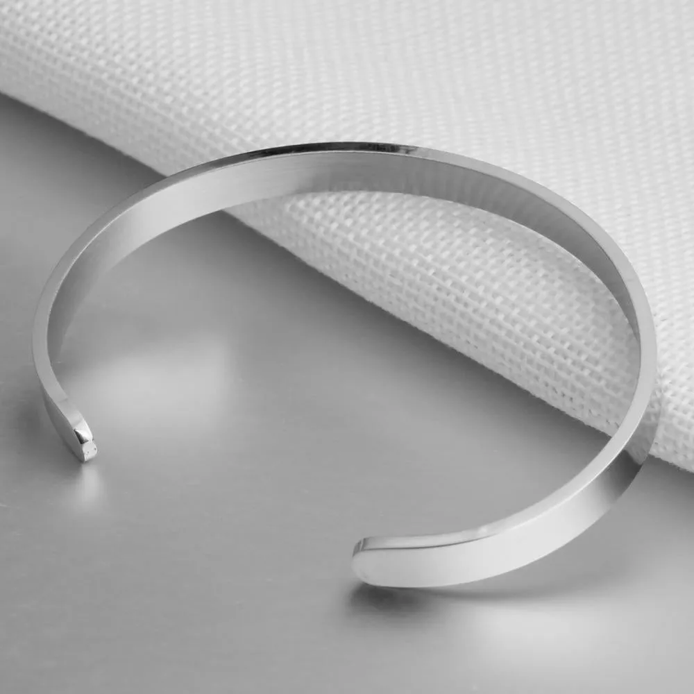 5mm Personalized ID Bangles Engrave Name Promise Love Stainless Steel 3 Color Unisex