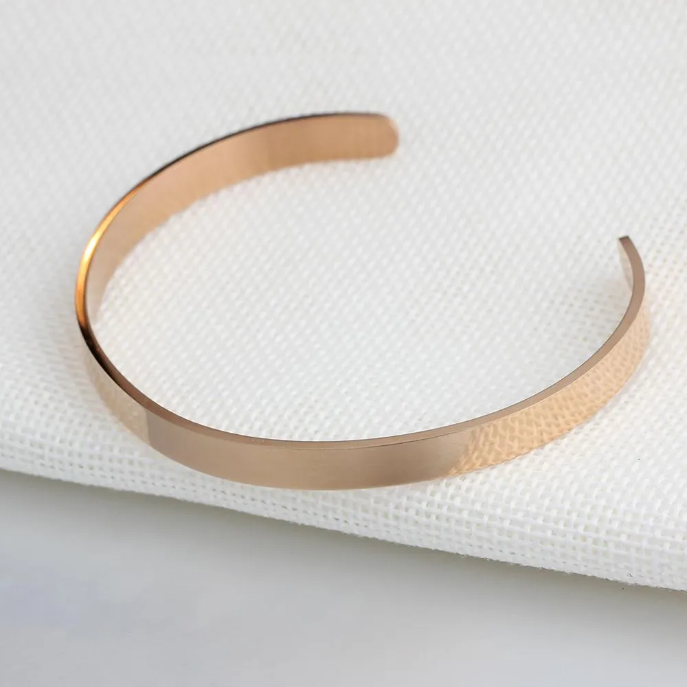 5mm Personalized ID Bangles Engrave Name Promise Love Stainless Steel 3 Color Unisex