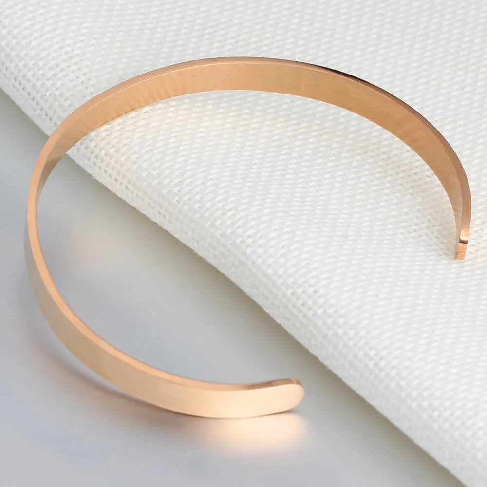 5mm Personalized ID Bangles Engrave Name Promise Love Stainless Steel 3 Color Unisex