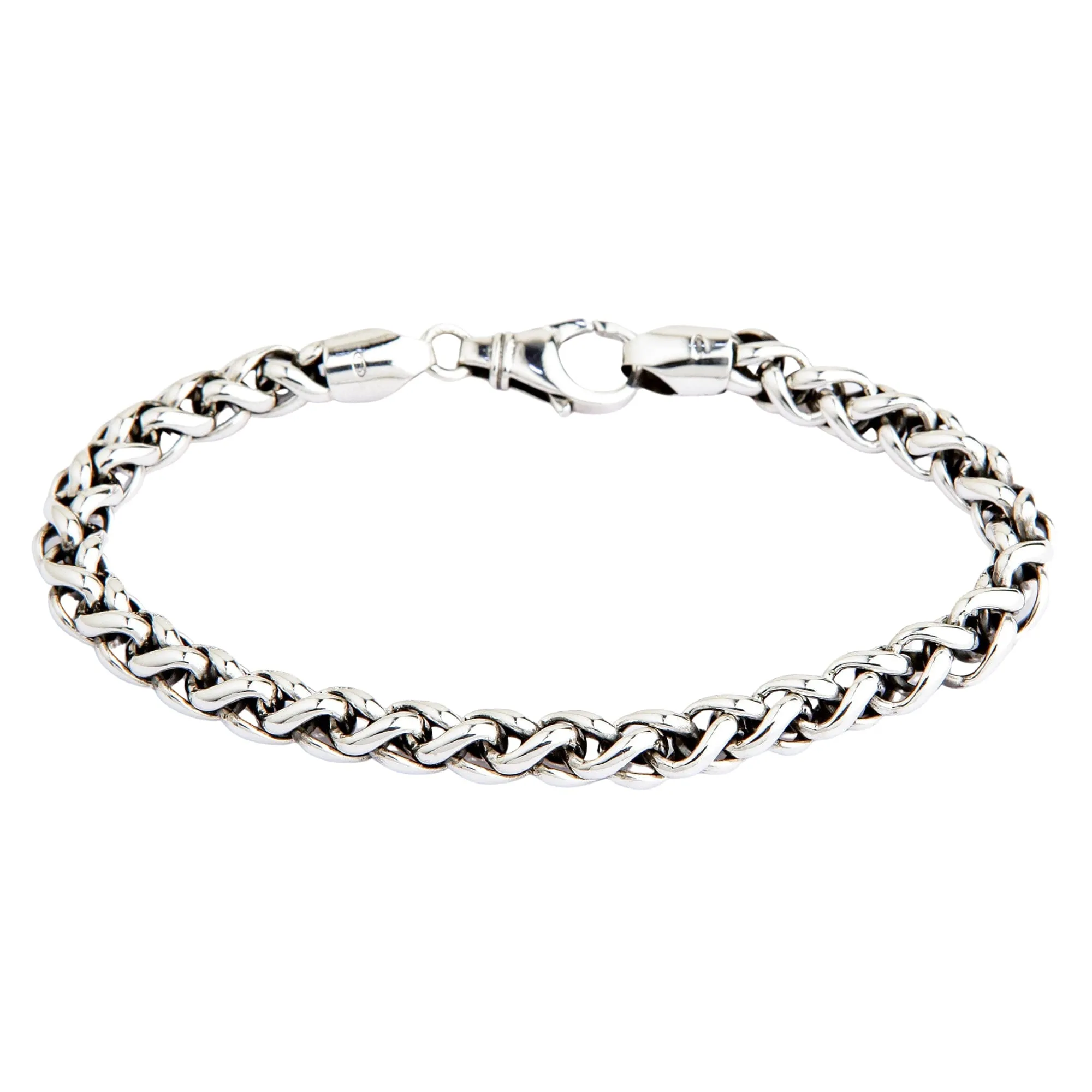 6.5mm Handcrafted Sterling Silver Braided Rope Chain Bracelet
